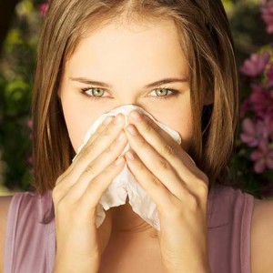 Woman with allergies